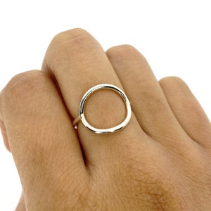 Silver Circle Ring. 925 Open Circle Karma Ring