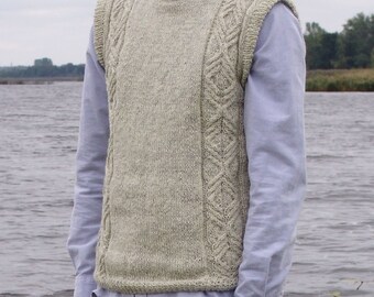 Man vest white knitted wool Christmas gift