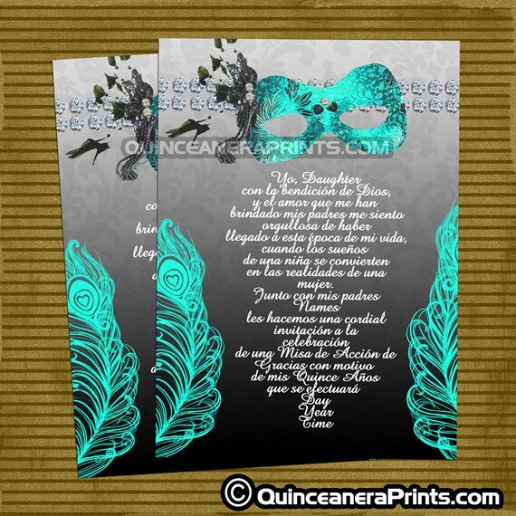 Free Quincianera Invitations Masquerade Templates 4