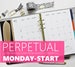 Printed Monthly Inserts PERPETUAL, MONDAY-START: 12-Months & 2 Annual Calendars, MO2P (Half-Letter Size 5.5'x8.5' - fits into A5 planners) 