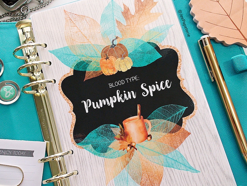 Autumn / Fall Planner DASHBOARD, "blood Type: Pumpkin Spice ", Coffee ...