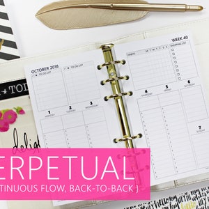 Printed PERSONAL-SIZE: PERPETUAL Weekly *Directive* Hourly/Timeline Planner Inserts (available for Personal-size, Franklin Covey Compact)