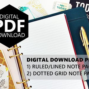 PDF Download Dotted-Grid & Ruled-Lines, 5.5&quot;x8.5&quot; Half-Letter size (fits into A5 Planners)