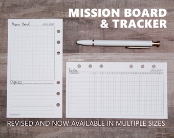 Mission Board & Tracking Inserts (for projects, habits, tasks, and other tracking needs), available for Happy Planner, personal, half-letter