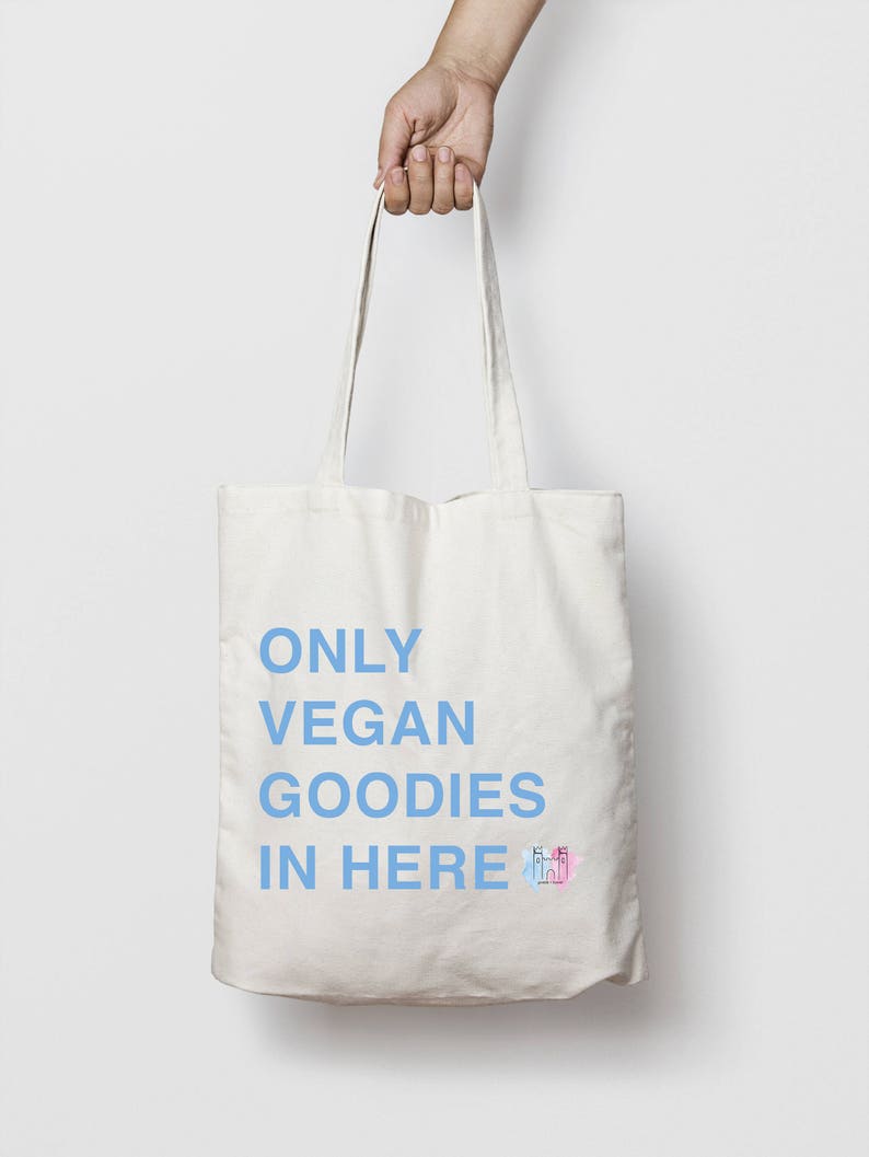 Vegan Tote Bag // Vegan Canvas Bag // Organic Cotton Eco Bag Etsy