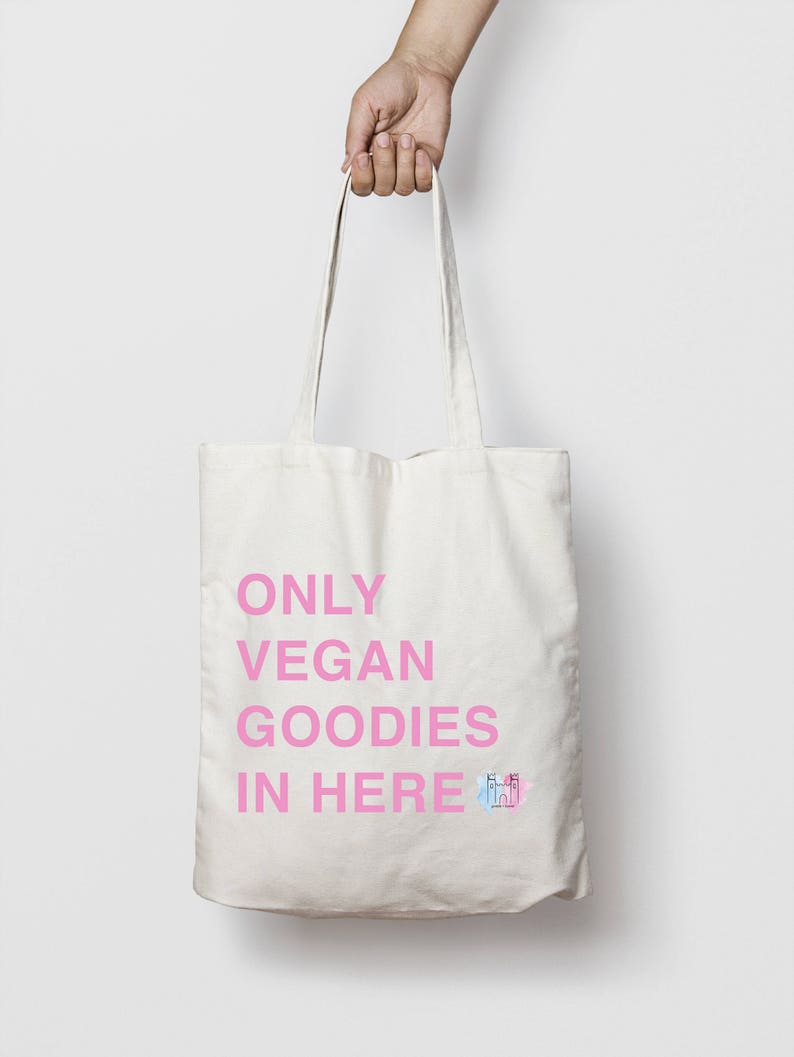 Vegan Tote Bag // Vegan Canvas Bag // Organic Cotton Eco Bag Etsy