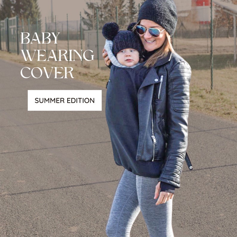 Tragecover für den Sommer Tragejacke Babytrage Cover Tragetuch Cover Kälteschutz in der Trage Geschenk neue Mama Geschenk zur Geburt Bild 1