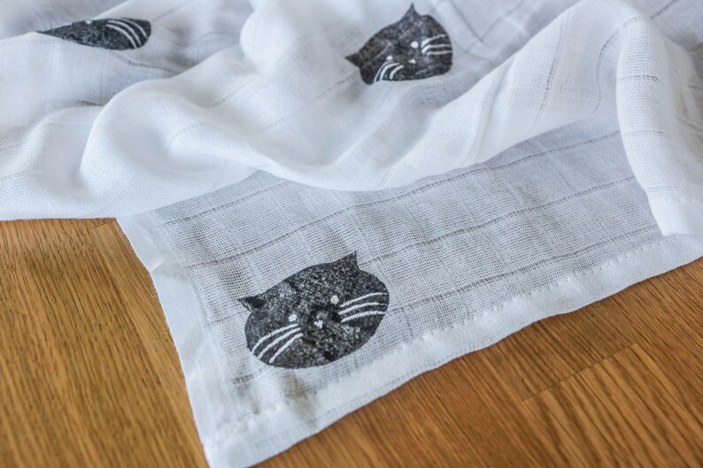 Cat Swaddle blanket newborn gift with name personalised Etsy