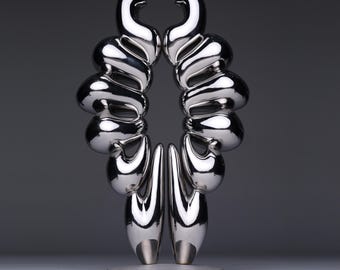 Large High Polish Stainless Steel Sculpture, Modern Outdoor Metal Art, garden art, entryway， poolside