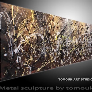 Painting  72" Jackson Pollock Style. Abstract Art Wall Art On Metal Aluminum.Vintage luxury style original Modern Art by Tomouk