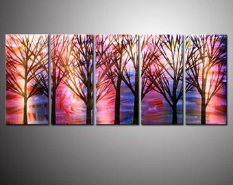 Metal Wall Art Modern 3D Sculpture Painting Metal Painting Wall Art Blue tree Sculpture Modern Metal Painting Modern Painting