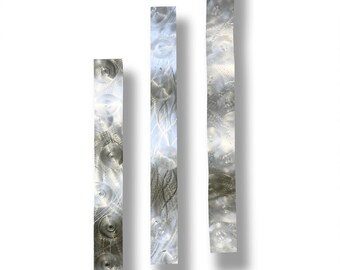 Abstract Metal Wall Sculpture, Modern Art Decor, Aluminum Panels (3pcs)