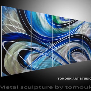 Escultura abstracta de arte mural en metal - Decoración contemporánea de aluminio