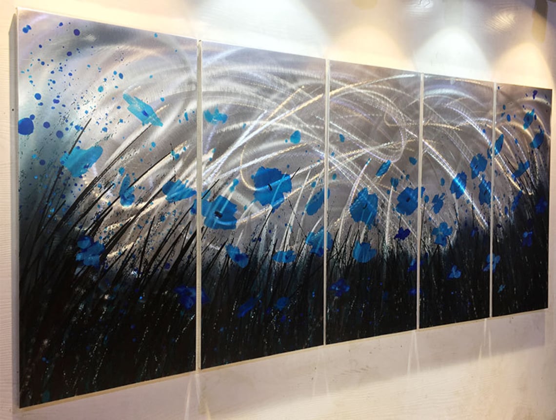 Painting Metal Wall Art Abstract Sculpture Modern Original Etsy