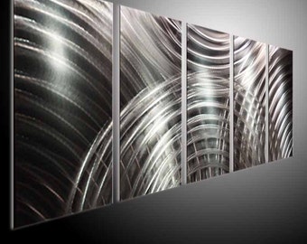 Abstract Metal Wall Art, Modern 3D Sculpture, Indoor Outdoor Decor (24x60 inch)