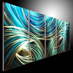 METAL painting art modern home office art . Metal Wall Art Home Decor-Amazon-Abstract Contemporary Modern Decor image 1