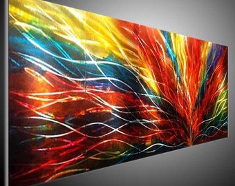 Abstract Metal Wall Art Sculpture: Grinded Aluminum Painting