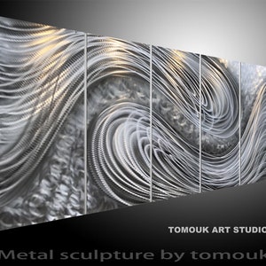 Escultura de pared de metal grande Arte de pared de metal. Paneles de Lei. Obra de arte abstracto moderno pintura decoración del hogar contemporánea oro. pared de la oficina