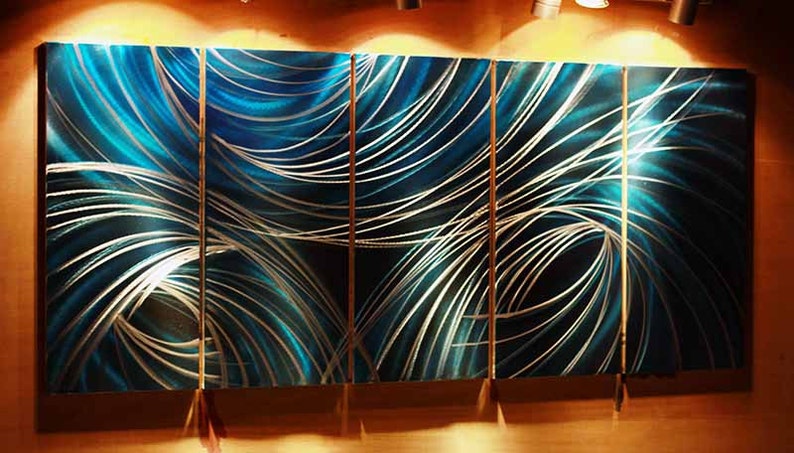 METALL Malerei Kunst moderne Home Office Kunst. Metall Wand Kunst Home Decor-Amazon-Abstrakt Zeitgenössisch Modernes Dekor Bild 3