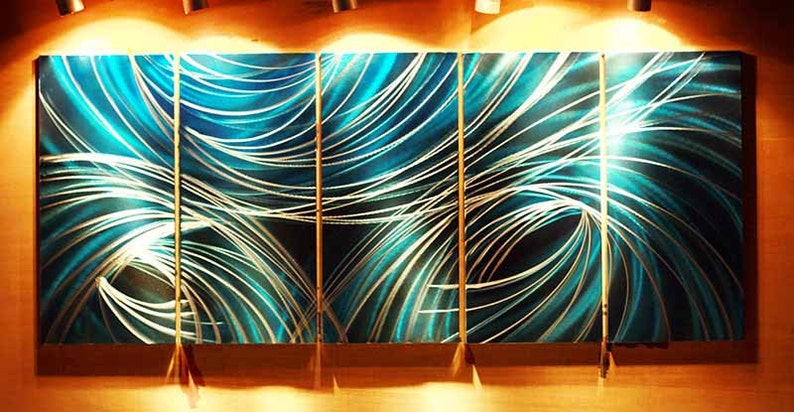 METAL painting art modern home office art . Metal Wall Art Home Decor-Amazon-Abstract Contemporary Modern Decor image 2