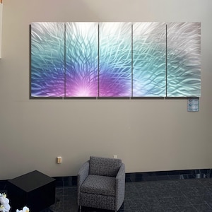 Arte mural contemporáneo en metal - Escultura abstracta de aluminio, hecha a mano