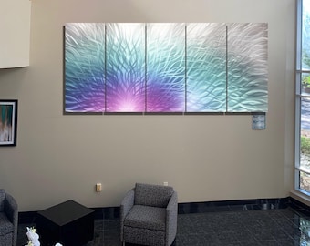 Arte mural contemporáneo en metal - Escultura abstracta de aluminio, hecha a mano
