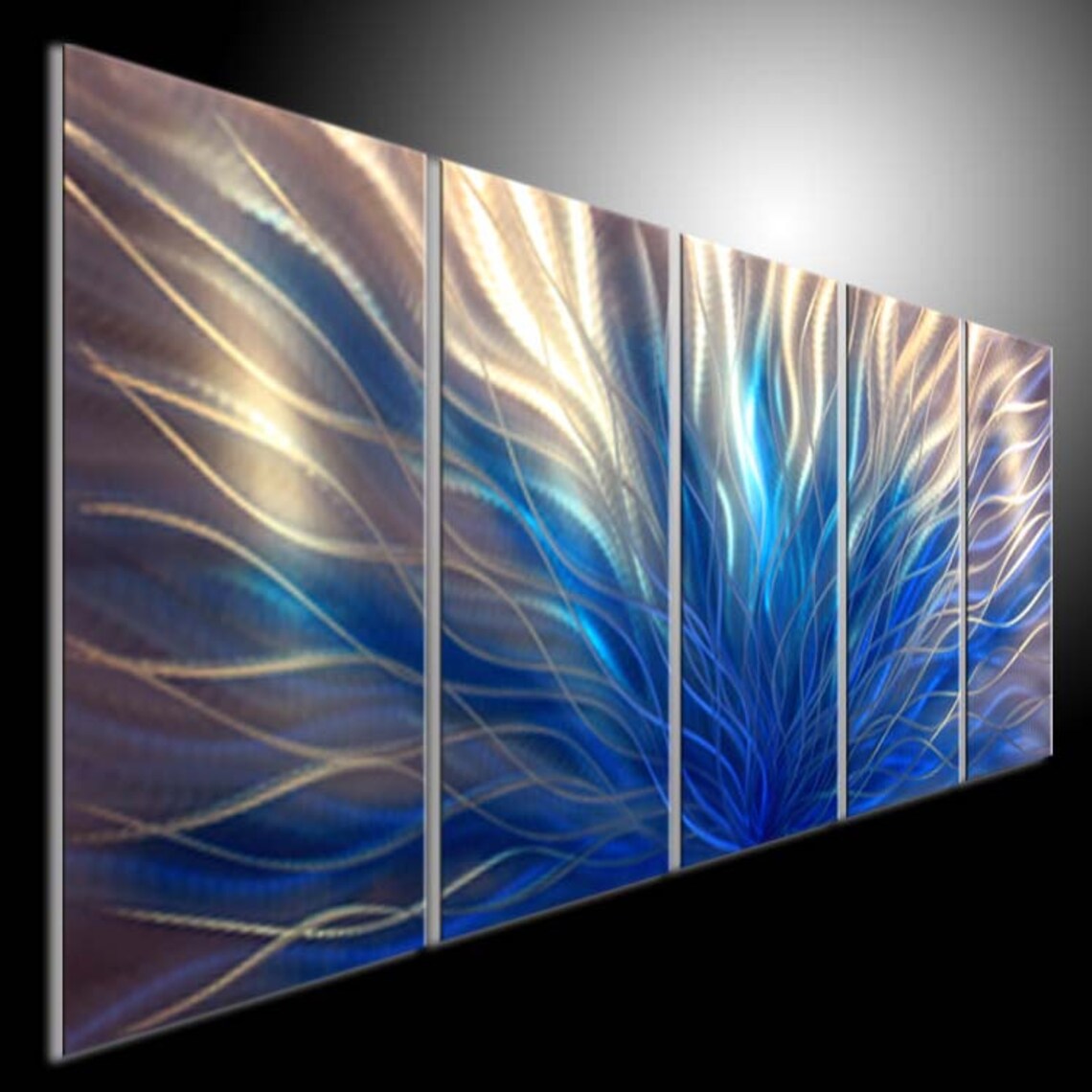 Abstract Metal Wall Art Modern Blue Sculpture Original Painting Etsy Abstract Metal Wall Art Modern Blue Sculpture Original Painting Etsy
