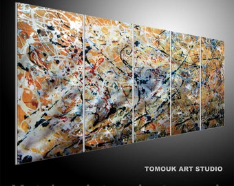 Original Metal Sculpture Wall . Home Decor.metal painting Pollock style Metal Wall Art Color Metal Sculpture Wall Art.