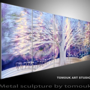 Lighted Metal Wall Art-Metal Wall Sculpture -Color Changing Wall Art- Modern Abstract Wall Art Urban Wall Art-Unique Painting