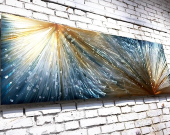 Abstract Pollock Style Metal Wall Art Sculpture, Original Handmade