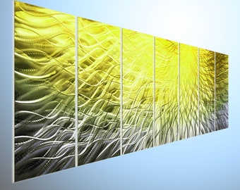 Large Aluminum Multi Panel Metal Wall Art Sculpture, "The Swirl"
