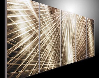 Abstract Metal Wall Art Sculpture, Modern 3D Silver Aluminum Painting