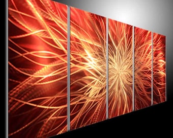 Large Abstract Aluminum Metal Wall Art Sculpture, Original Modern Wall Decor for Living Room