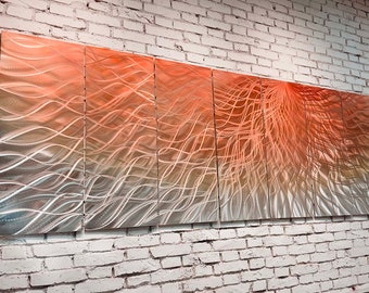 Large Metal Wall Art Sculpture, Modern Aluminum Panel Centerpiece, 'The Swirl'