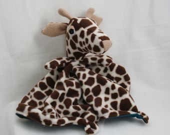 Giraffe Lovey Blanket PDF Sewing Pattern - Soft Toy for Baby