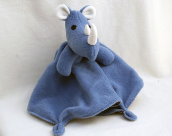 Rhino Lovey Blanket PDF Sewing Pattern - Soft Toy for Baby