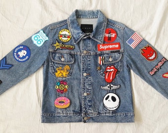 supreme patchwork denim jacket