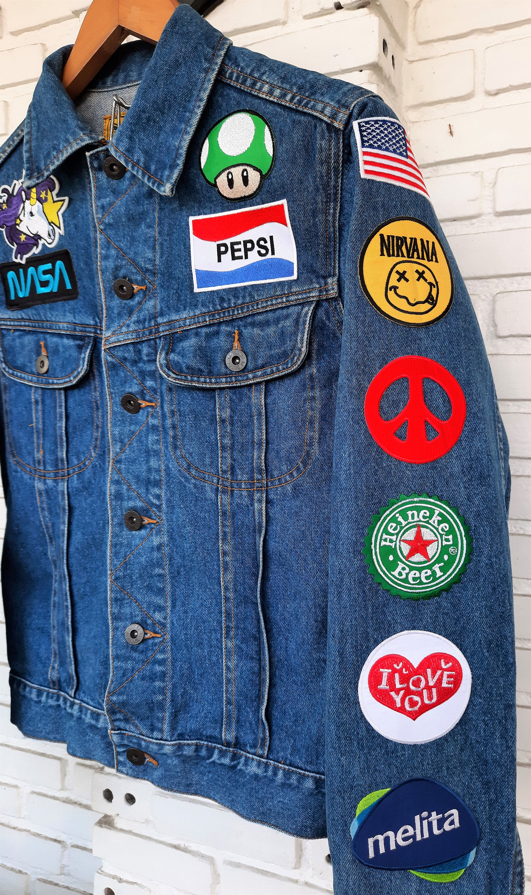 Patched Denim / Upcycled Jacket With Patches / Reworked - Etsy