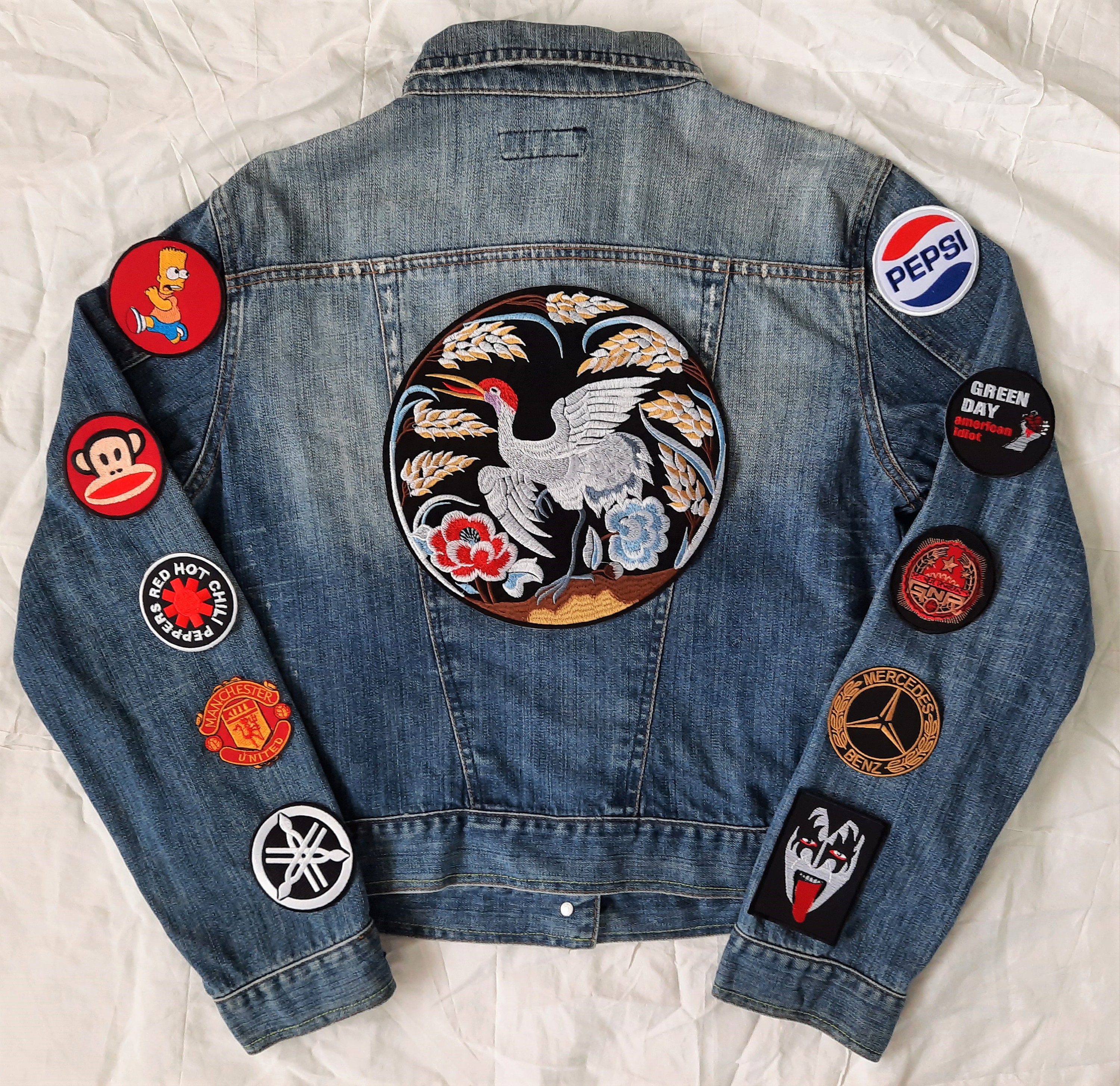 Upcycled Jean Jacket With Patches 