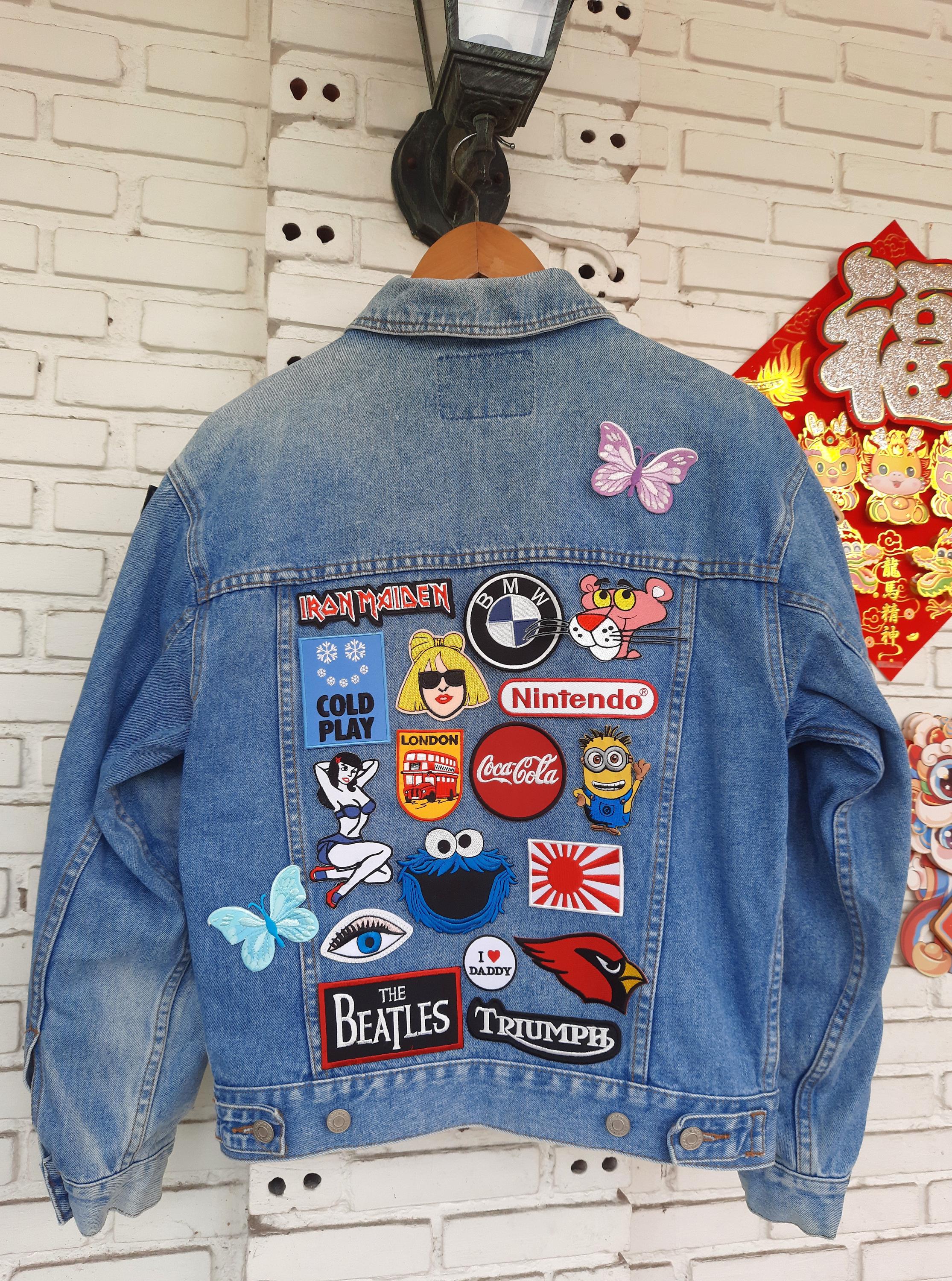 Upcycled Jacket With Patches / Reworked Vintage Jean Jacket With ...