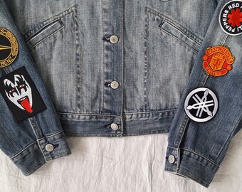 Upcycled Jean Jacket With Patches 