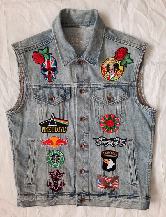 Upcycled Jean Jacket With Patches / Reworked Vintage Jean Jacket