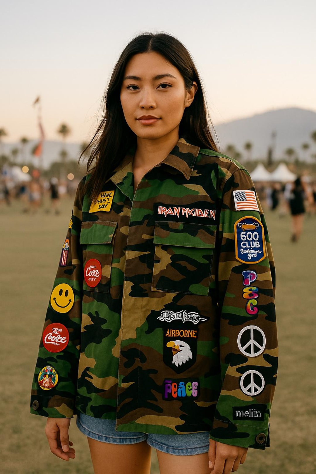 ジャケット AVANDRESS Camouflage Crop Jacket CAMO Cropped Authentic Military Issued Woodland Camo Jacket