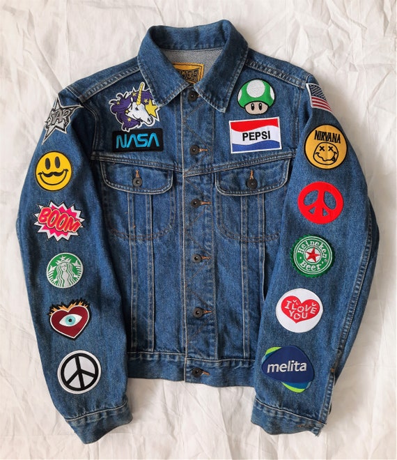 Upcycled Vintage Jean Jacket With Patches / Reworked Vintage Jean