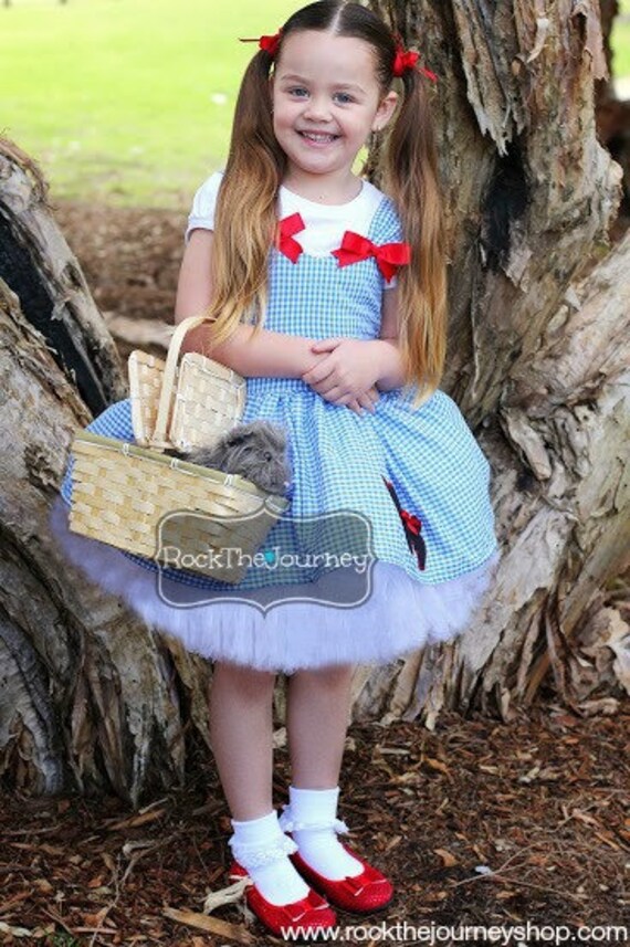 Items similar to Dorothy Birthday Party Tutu Outfit-Blue Gingham Red ...