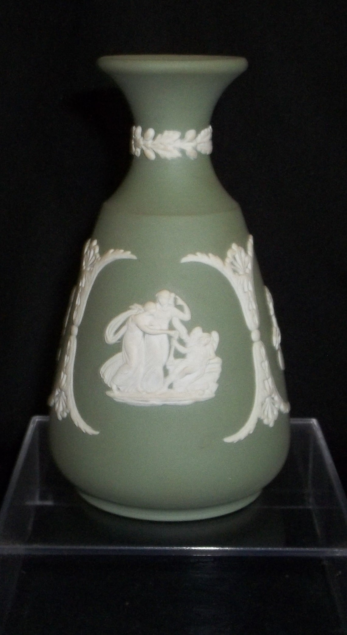 Vintage Wedgewood Jasperware Sage Green Bud Vase Neo Classical Etsy