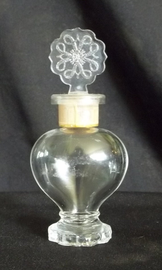 Clear Cut Glass Perfume Bottle with Plastic Topper