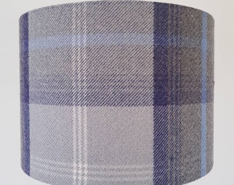 Wool lampshade | Etsy lampshade blue tartan wool fabric