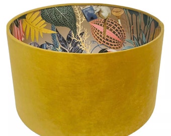 Velvet Lampshade: Gold Tropical Animal Print, Wonderland Theme