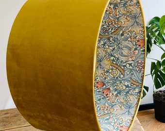 William Morris 'Golden Lily' Velvet Lampshade - Botanical Home Decor